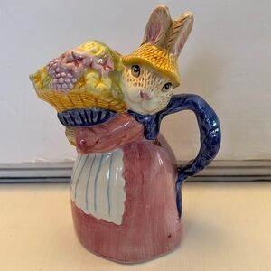 Lotus 1995 Ceramic Easter Bunny Pitcher